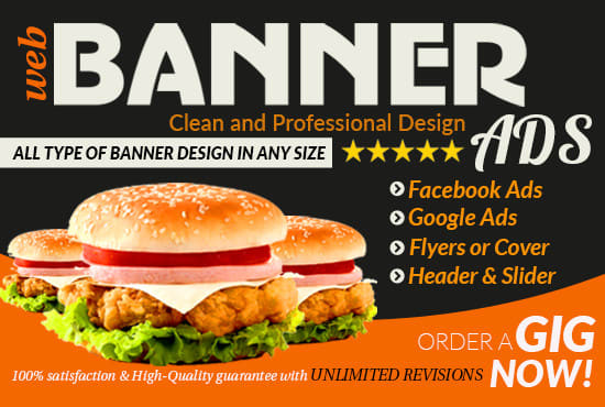 I will design a creative web banner, header, ads, cover