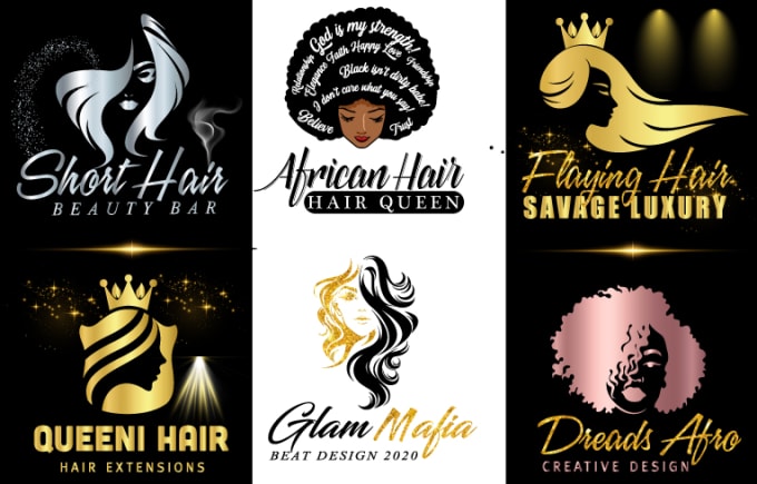 I will design beauty fashion hair extensions logo