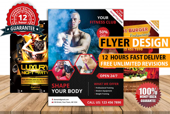 I will design creative flyer, poster,post card,within 12 hours