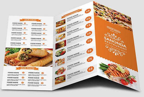 I will design food menus, any kind of service menus in 24 hours