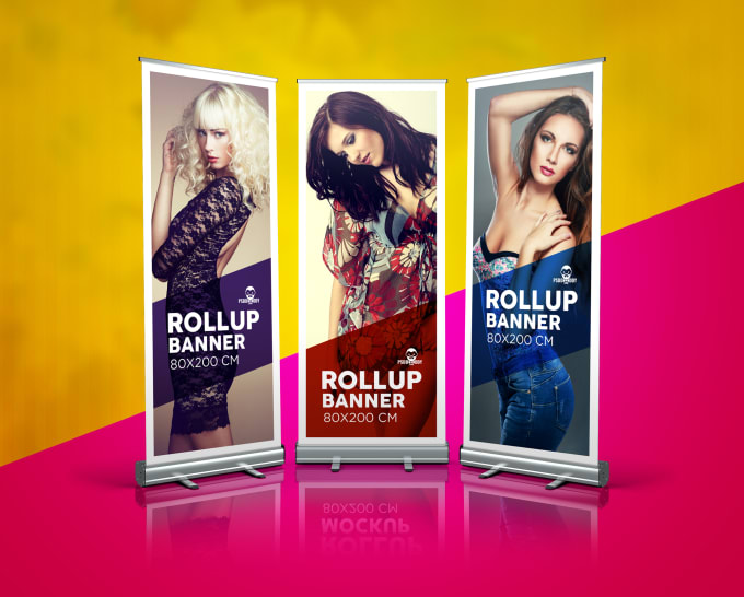 I will design professional roll up banners