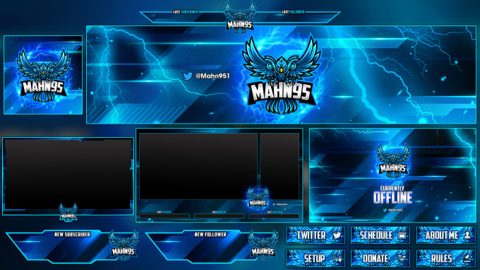 I will design twitch overlays, screens, panels and more