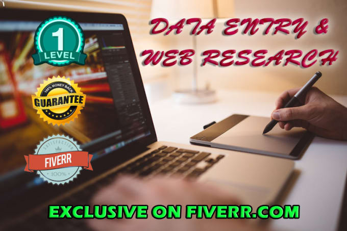 I will do data entry and web research