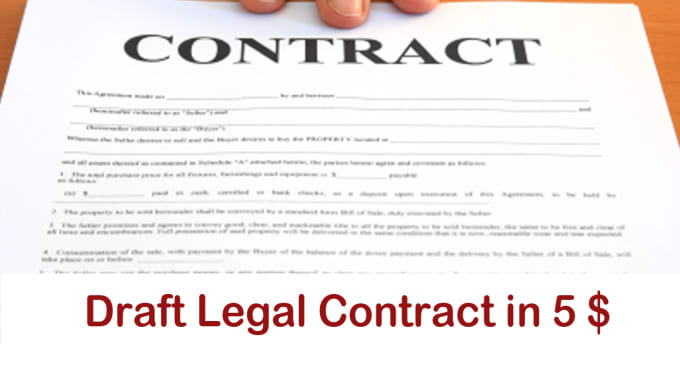 I will draft a Legal Contract in 1 day