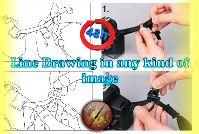 I will draw a detailed line art and outline