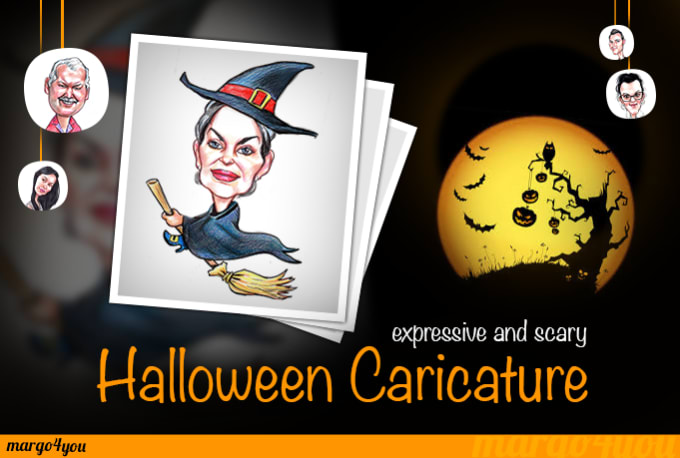 I will draw awesome halloween caricature