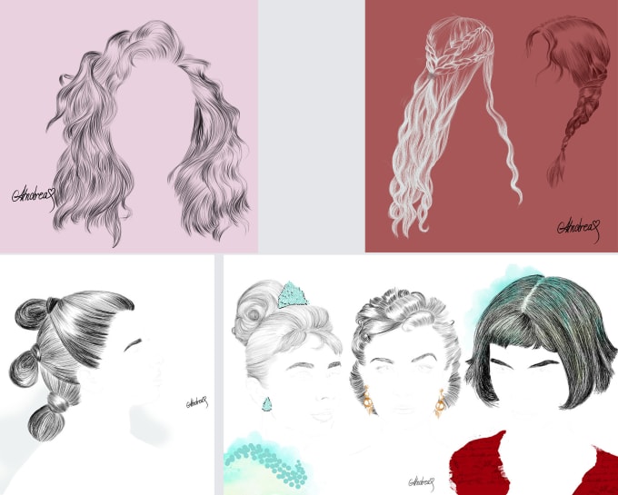 I will draw you illustration of any hairstyle