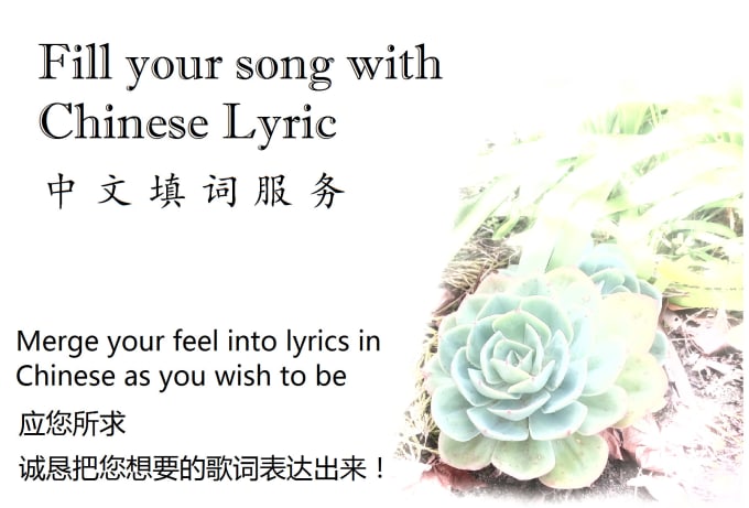 I will fill in chinese mandarin lyric for you