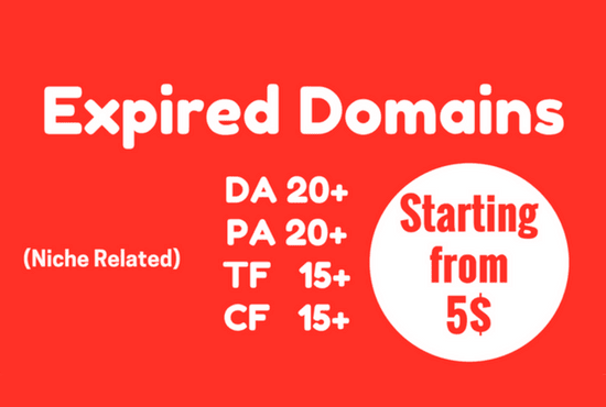 I will find high metrics expired domains within 24 hours