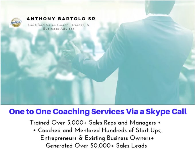 I will help you increase sales as your sales coach on a skype call