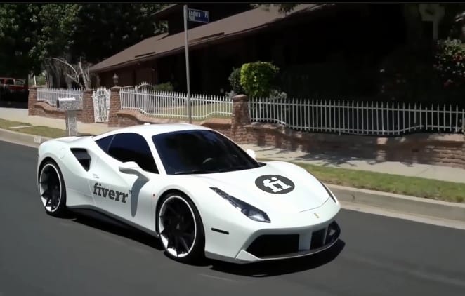 I will promote your logo on a white ferrari car