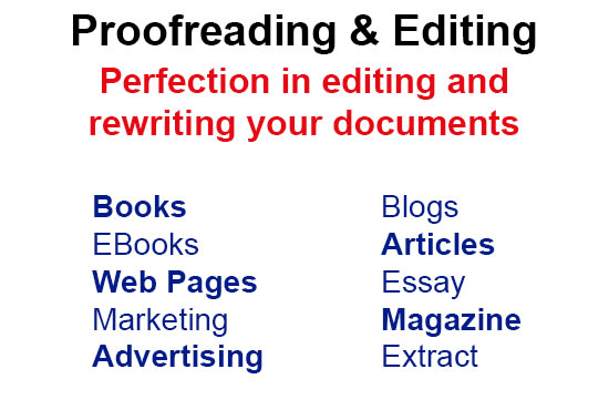 I will proofread and edit all types of text
