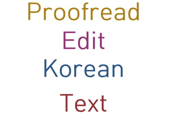 I will proofread and edit korean text