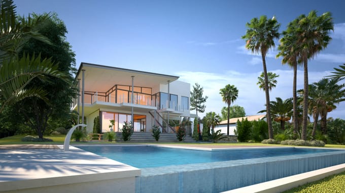 I will provide a 3d exterior design for your home