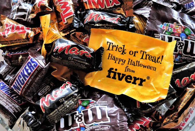 I will put your logo or message on Halloween candy