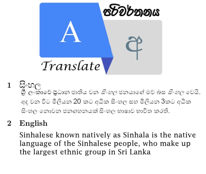 I will translate English to Sinhala