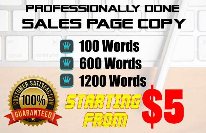 I will write a 600 word sales page copy