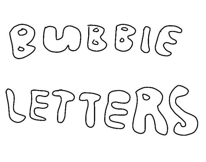 I will write any words you want in bubble letters