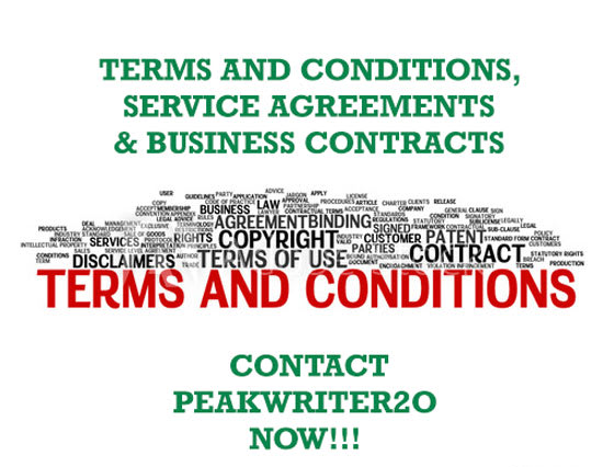 I will write legal contracts, agreements, terms and conditions and privacy policy