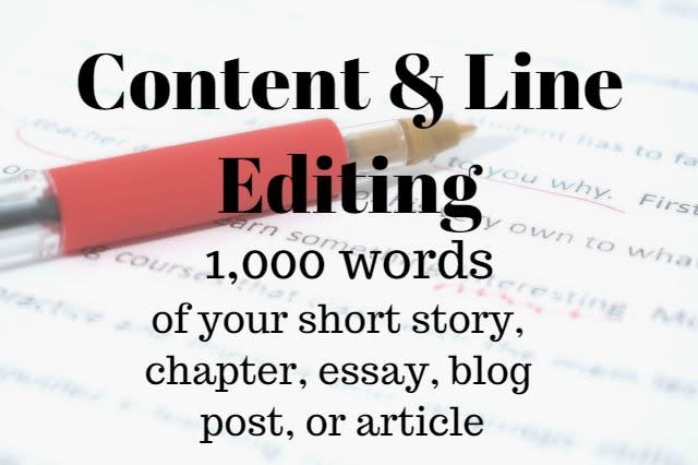 I will content and line edit 1,000 words