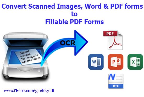 I will convert pdf, images into docx, PDF fillable forms