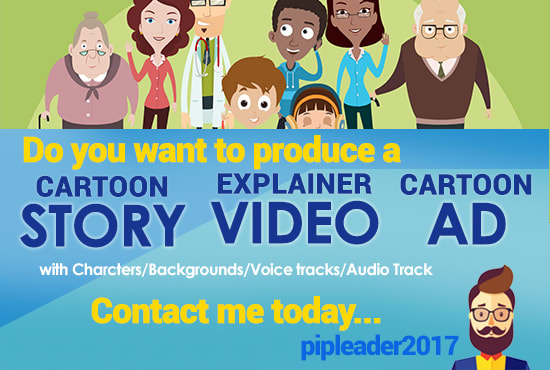 I will create a 2d cartoon explainer video animation or sales ads