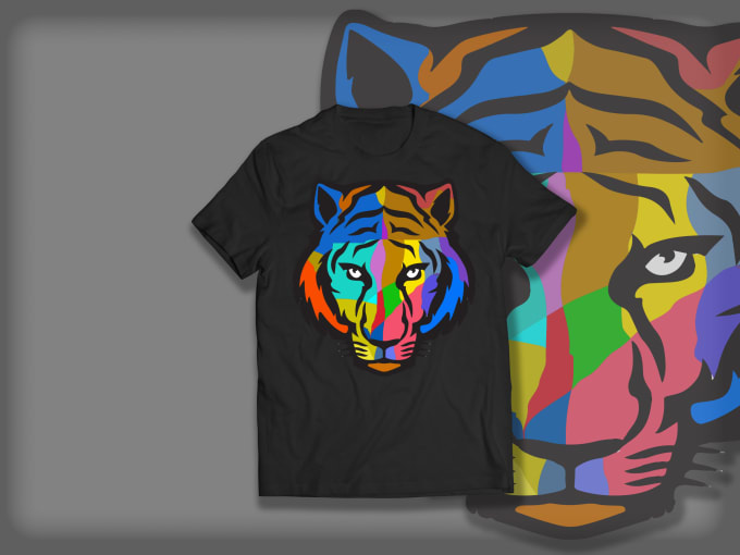 I will create colorful animal head color combos for your tshirts