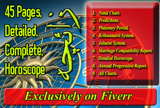 I will create horoscope, upto 45 pages details