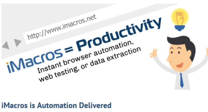 I will create imacros script for web automation tasks