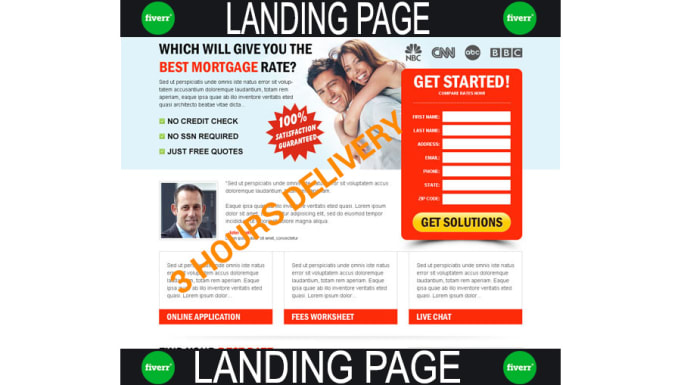 I will create landing page or squeeze page in 3 hours