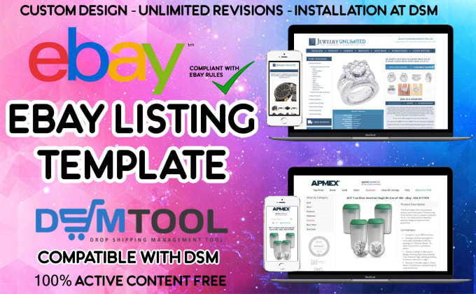 I will create responsive ebay listing template compatible with dsm tool