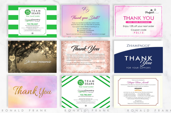 I will design amazon thank you card, product insert, package insert
