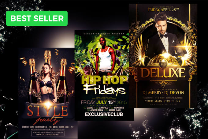 I will design club, event, and party flyers and posters in 10 hrs