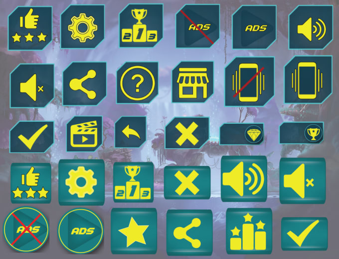 I will design creative game buttons, icons and assets