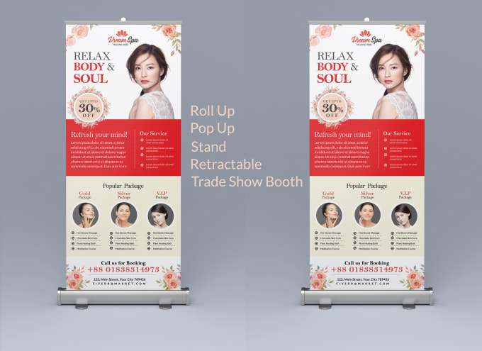 I will design roll up and retractable banners for you
