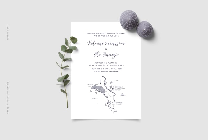I will design wedding invitations with maps