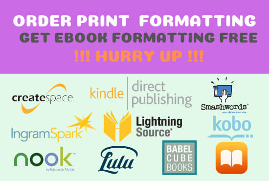 I will do ebook formatting print book formatting ibook formatting