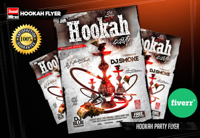 I will do hookah, dj, hip hop, night club, party, and event flyer