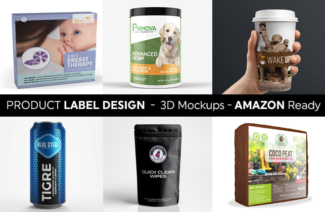 I will do packaging design,label, 3d mockup, amazon images ready