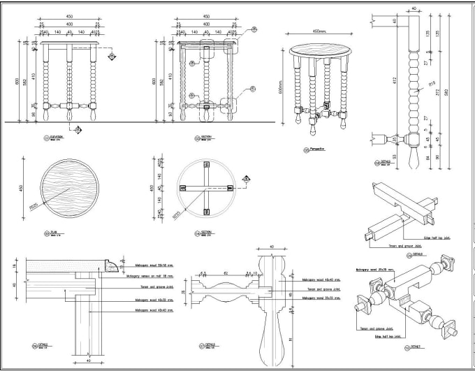 I will draft your furniture, woodworking, joinery cad shop drawing