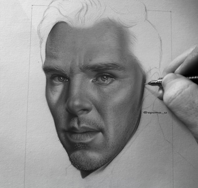 I will draw you realistic pencil portrait