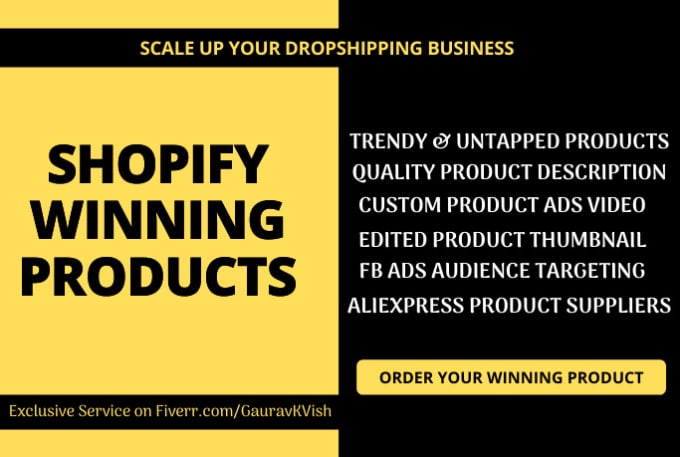 I will find a shopify winning product with dropshipping ad targeting