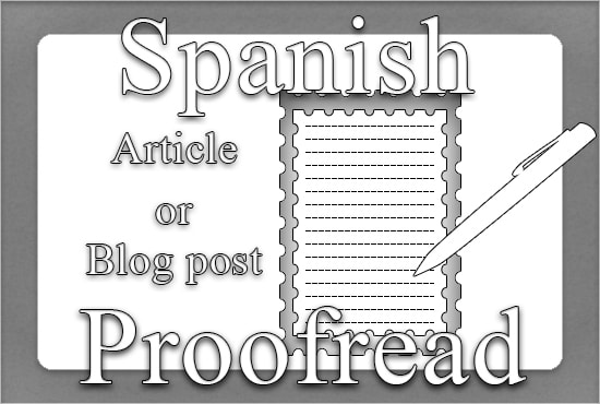 I will proofread your spanish article or blog post