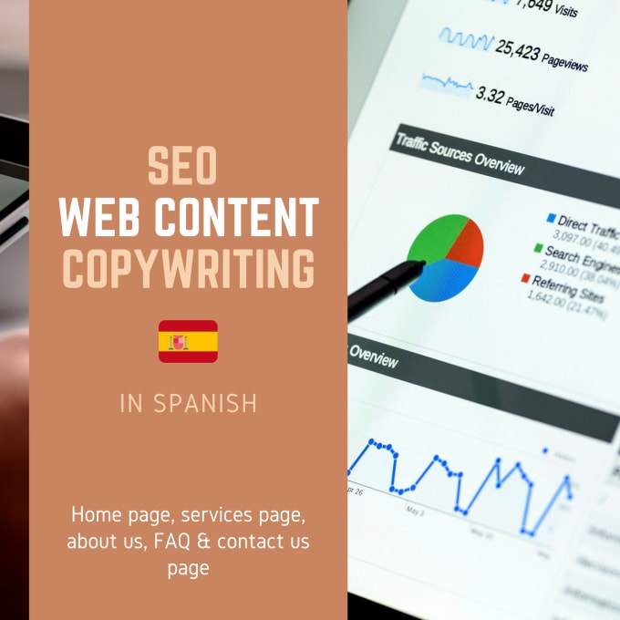 I will write your home page, services page, about us or faq in spanish