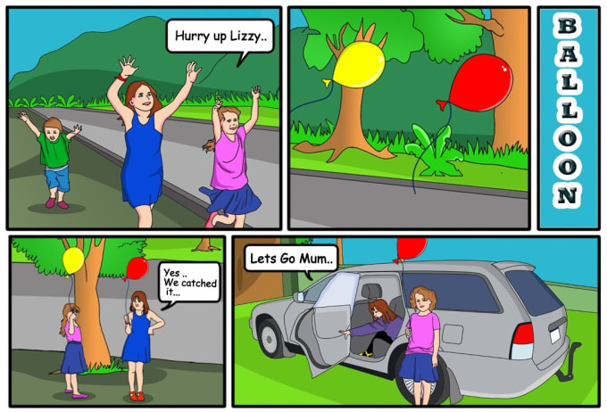 I will create comic page for children and adult