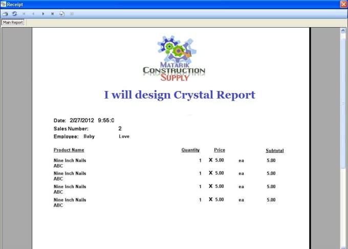 I will create crystal reports for you