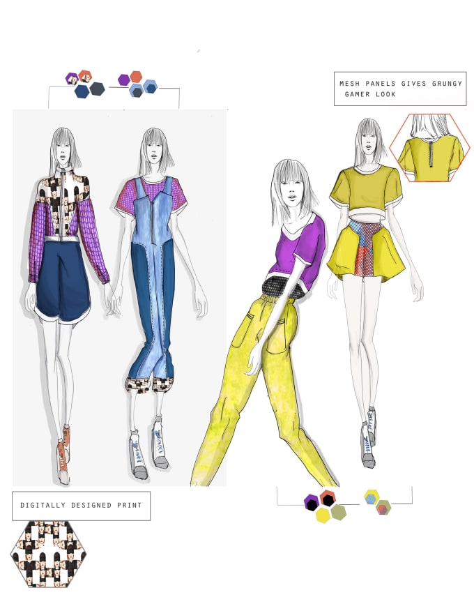 I will create fashion sketchs and illustrations