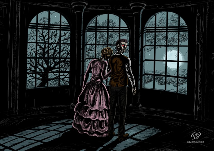 I will create illustrations in horror and dark fantasy style