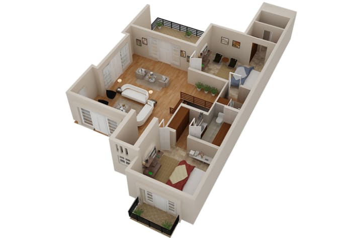 I will design 2d and 3d floor plans for real estate marketing fast