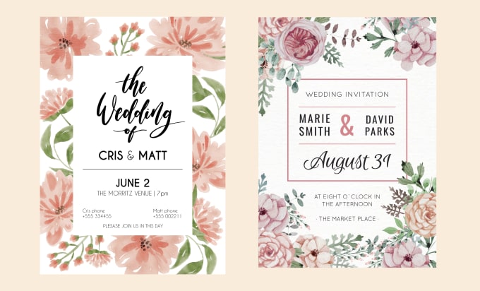 I will design a beautiful wedding invitation